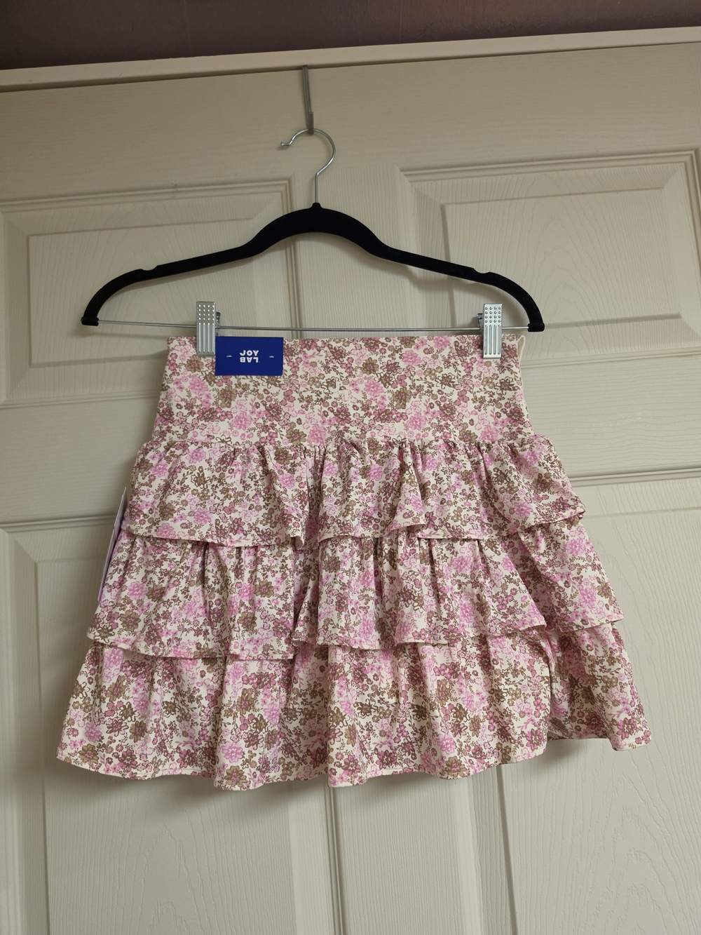 JoyLab Pink and Brown Floral Ruffle Mini Skirt - Picture 2 of 5